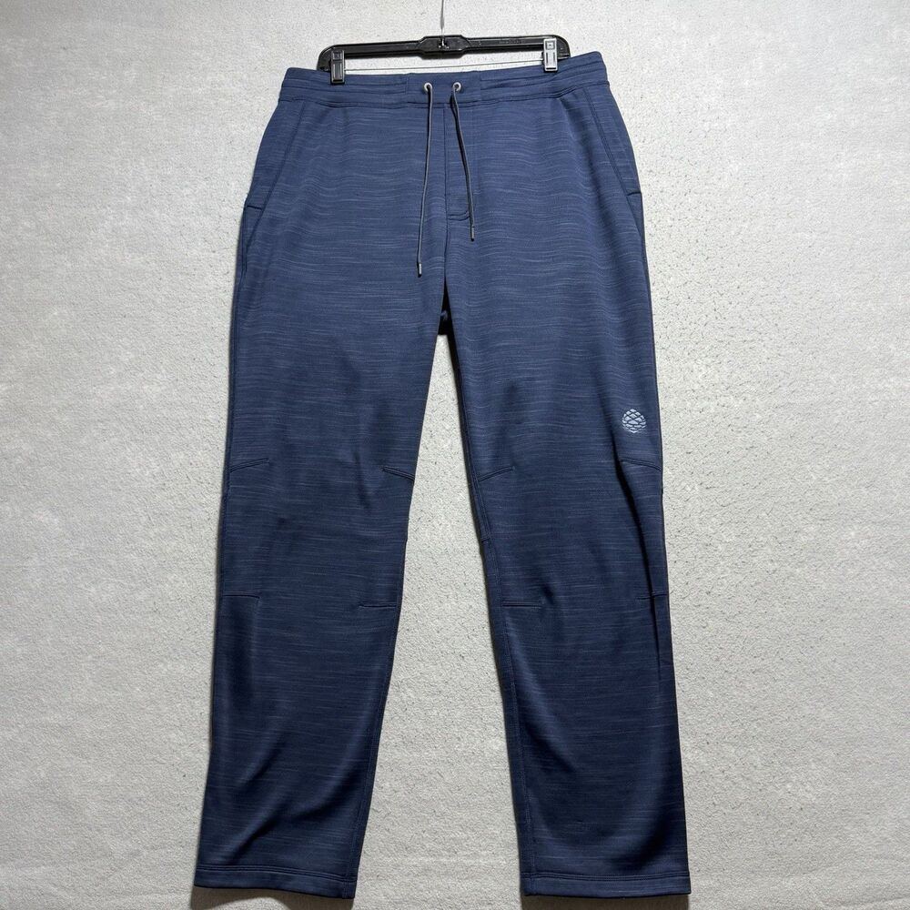 Stio Fleece Pant Mens XL Navy Blue Space Dye Articulated Outdoor Sweatpants